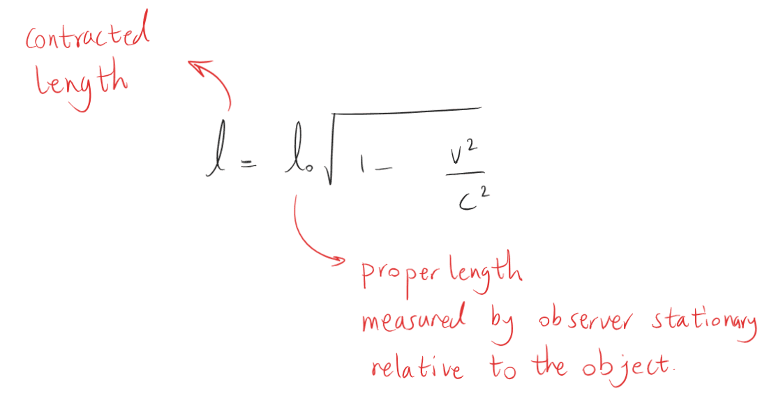 12-3-2e- length contraction formula.png